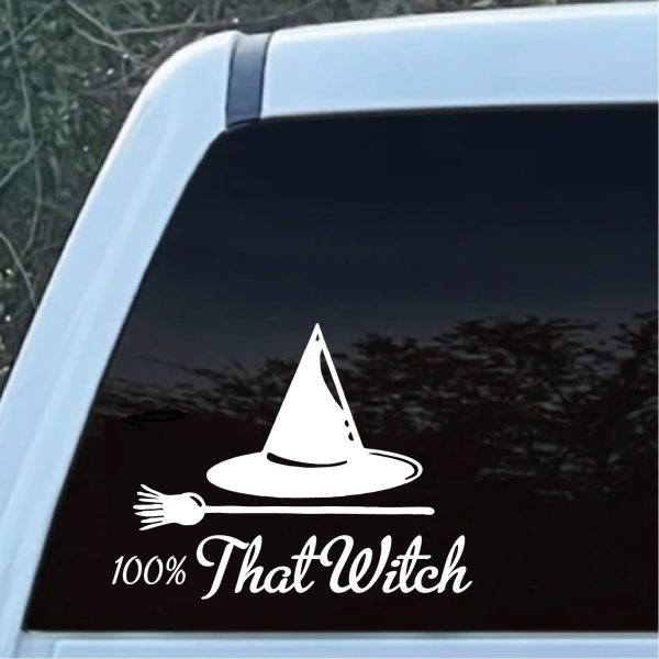 100 Percent That Witch Window Decal Sticker