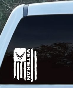 Air force Veteran Weathered Flag Military Window Decal Sticker