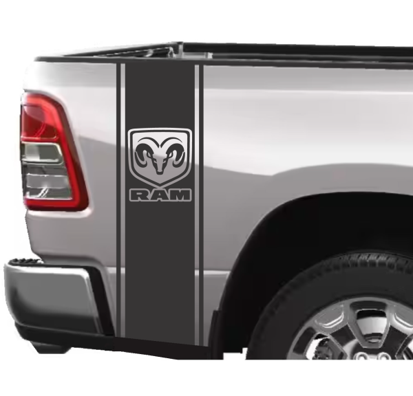 Dodge Ram Head Shield Bedside Graphic Decal Sticker