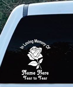 In loving memory Rose and Stem Decal Sticker