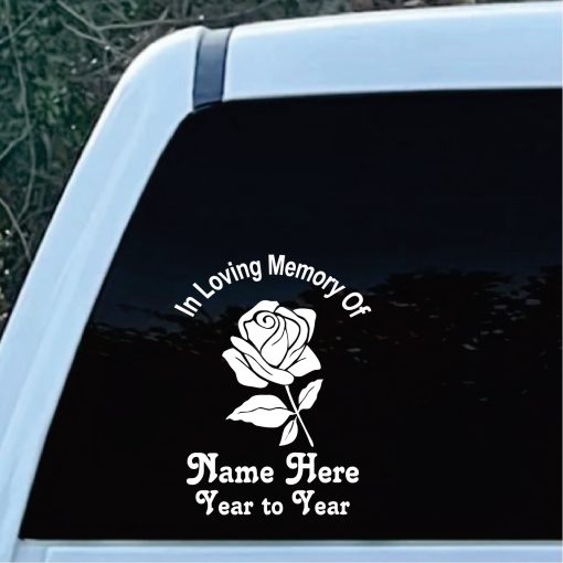 In loving memory Rose and Stem Decal Sticker