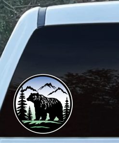 Bear Mountain tree decal sticker d2