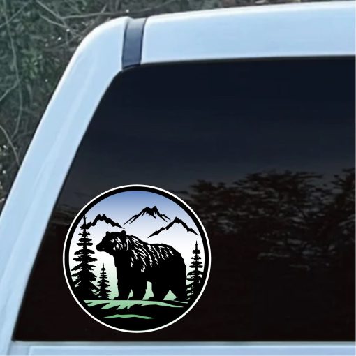 Bear Mountain tree decal sticker d2