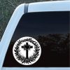 Jesus cross crown and thorns Black and white Decal Sticker