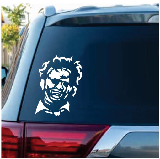 Leather face Horror Window Decal Sticker