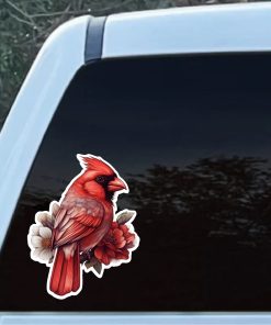 cardinal red bird decal sticker