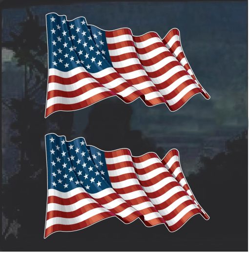 Waiving Flag Decal Sticker Promotional