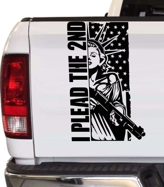 I plead the 2nd Lady Liberty Tailgate Decal