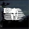 Spartan Helmet Weathered Flag Decal Sticker