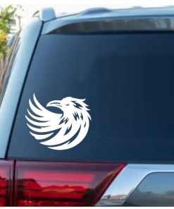 Raven bird round decal sticker