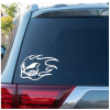 Flaming skull decal