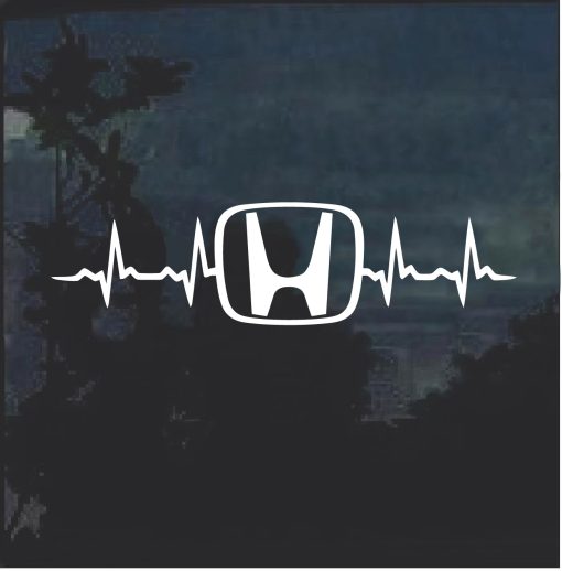 Love Honda Heartbeat Decal Sticker