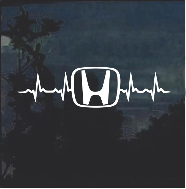 Love Honda Heartbeat Decal Sticker