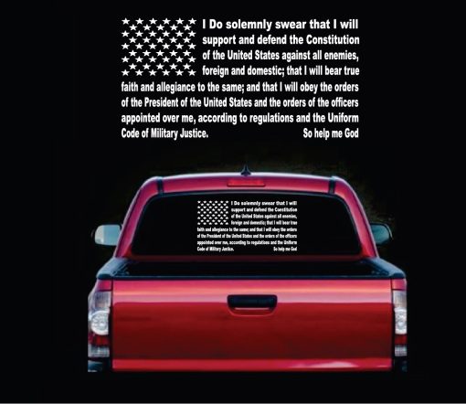 Oath of enlisted Rear Window Decal Sticker II