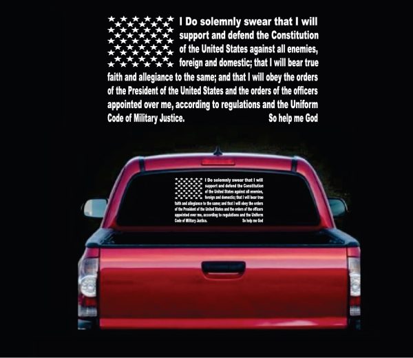 Oath of enlisted Rear Window Decal Sticker II