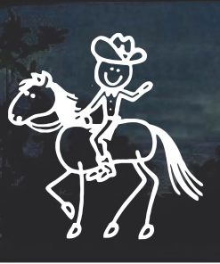 cowboy stick figure decal sticker