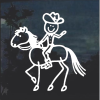Horse and cowboy stick figure decal Sticker