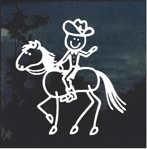 cowboy stick figure decal sticker