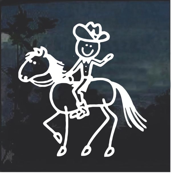 cowboy stick figure decal sticker