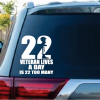 22 Veterans Lives A Day Decal Sticker
