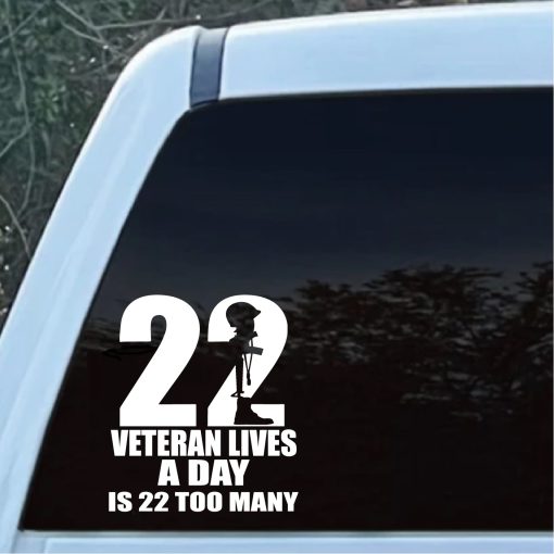 22 Veterans Lives A Day Decal Sticker