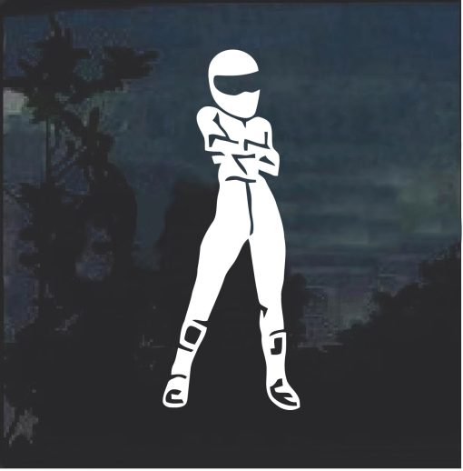 Female Stig Figure Standing Decal Sticker