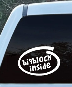 Bigblock inside window decal sticker