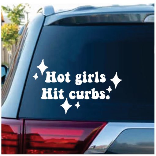 Hot girls Hit Curbs Decal Sticker