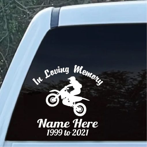 In Loving Memory Dirt Bike Decal Sticker
