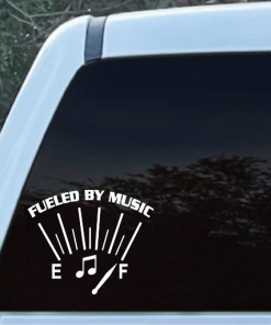 Fueled by Music funny gas gauge window decal Sticker
