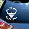 Back Off City Boy Bull Skull Decal Sticker1