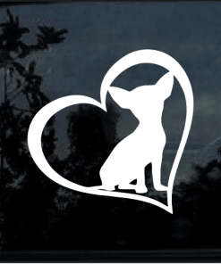 Chihuahua Heart a3 Window Decal Sticker