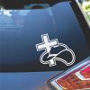Christian Cowboy Hat and Cross Decal Sticker