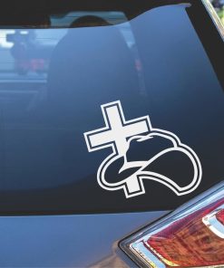 Christian Cowboy Hat and Cross Decal Sticker