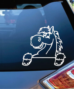 Horse Decal Sticker Cute Peeking Horse