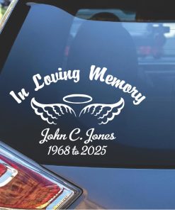 In loving memory angel wings halo | Custom Sticker Shop