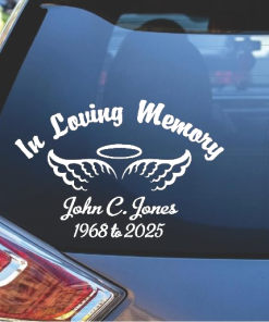 In Memory Angel Wings Spread Decal Sticker (Copy)