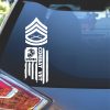 USMC Combat Veteran GySgt Weathered Flag Decal Sticker