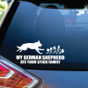 My German Shepherd Ate Your Stick Family Vinyl Window Decal Sticker