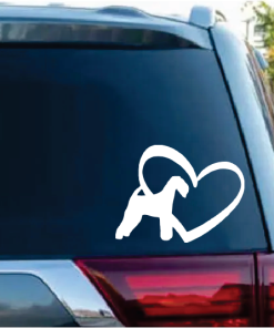 Airedale Terrier Heart Window Decal Sticker | Custom Sticker Shop Airedale Terrier Heart Window Decal Sticker