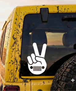 Jeep wave Retro Peace Sign Decal Sticker