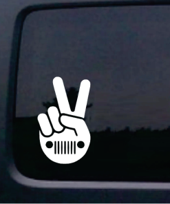 Jeep wave Retro Peace Sign Decal Sticker