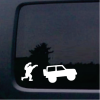 big foot chasing a jeep Window Decal Sticker