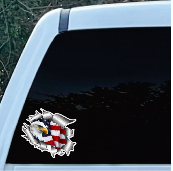 Eagle torn Full color decal sticker
