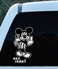 Mickey Mouse Flipping the bird to Iran Sticker