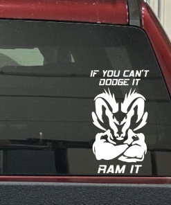 if you cant dodge it ram it muscle Head Decal Sticker