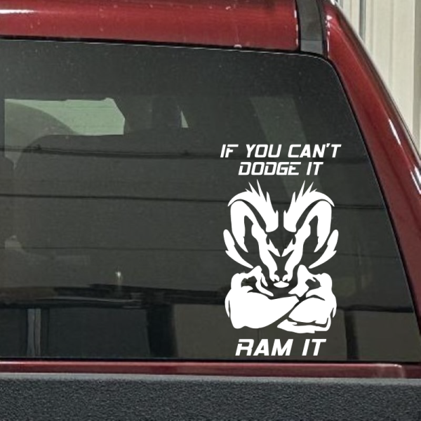 if you cant dodge it ram it muscle Head Decal Sticker