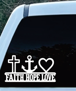 Faith Hope Love Cross Anchor Heart Decal