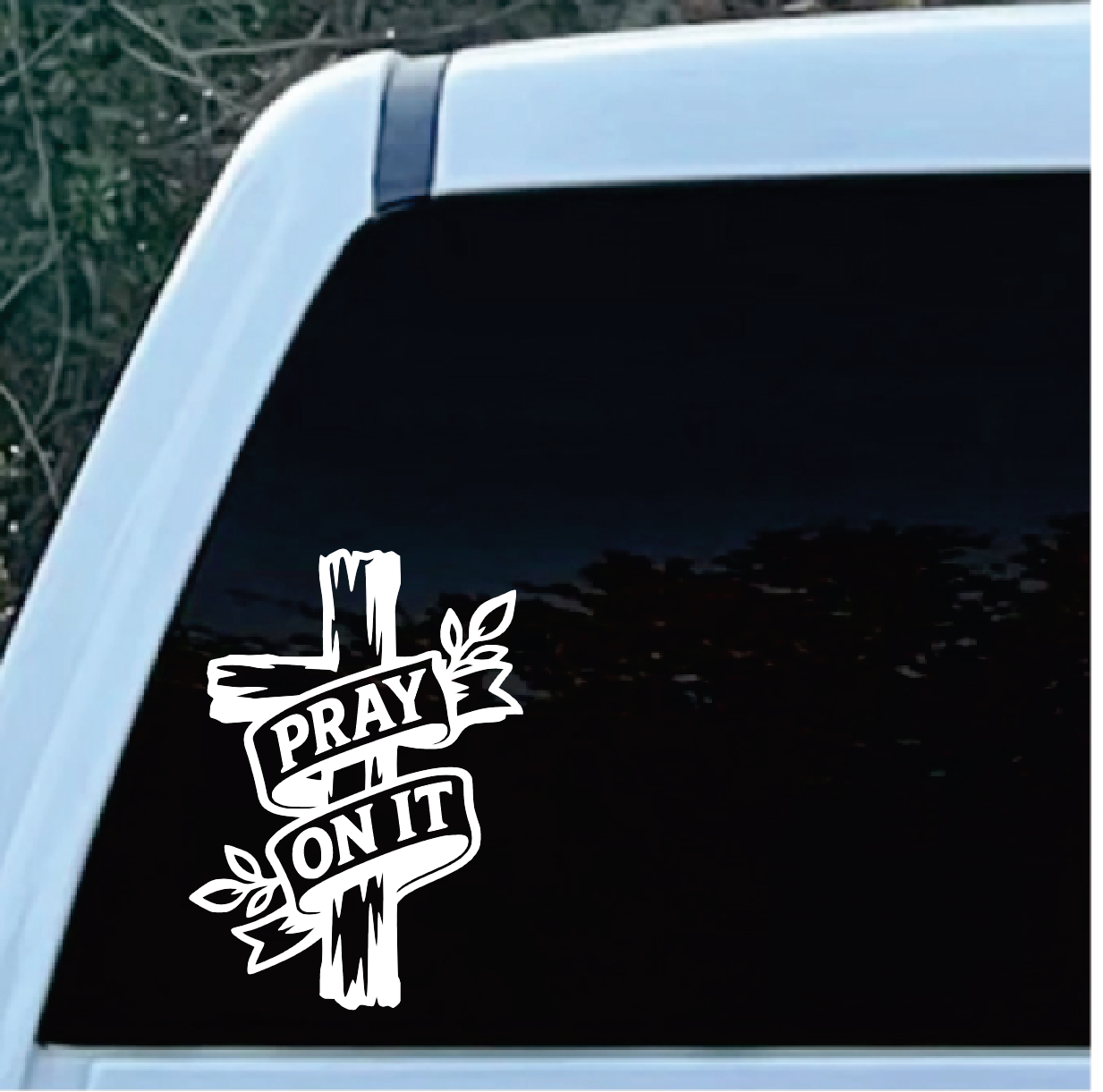 Pray on it Cross Window Decal Sticker | Custom Sticker Shop Pray on it Cross Window Decal Sticker
