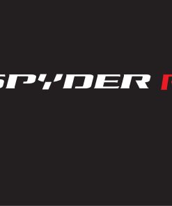 Brand logo reading SPINDER RS in white and red on a dark background.